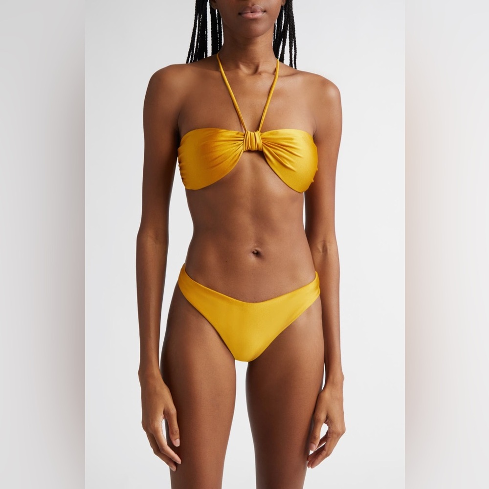 Zimmermann Mustard Yellow Bandeau Bikini Set